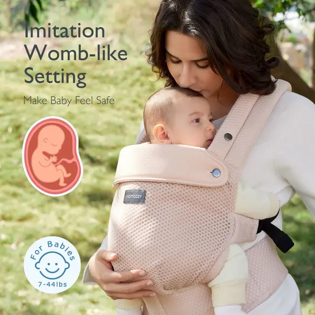 Marsupiu nou nascut Momcozy Air Mesh Pink