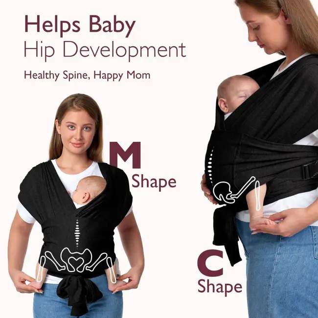 Sistem de purtare Momcozy tip wrap Black