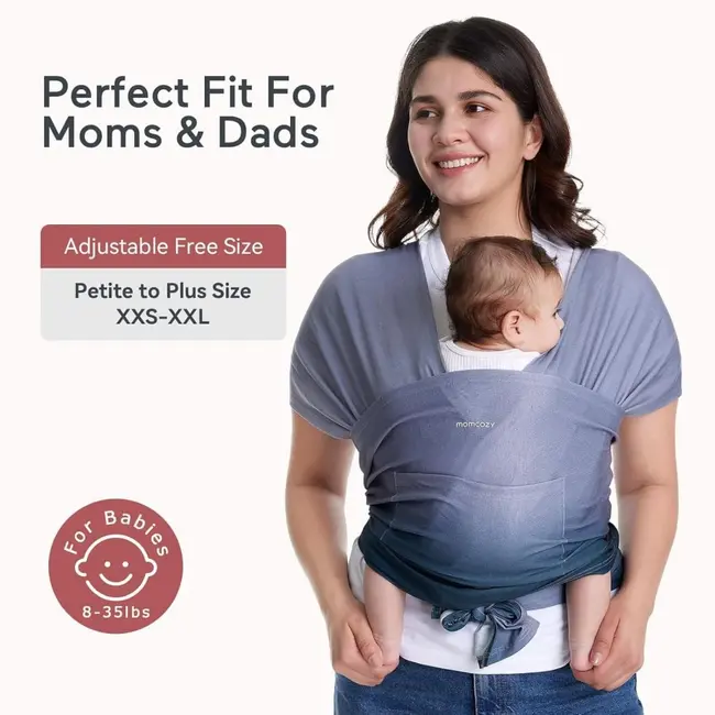 Sistem de purtare Momcozy tip wrap Blue