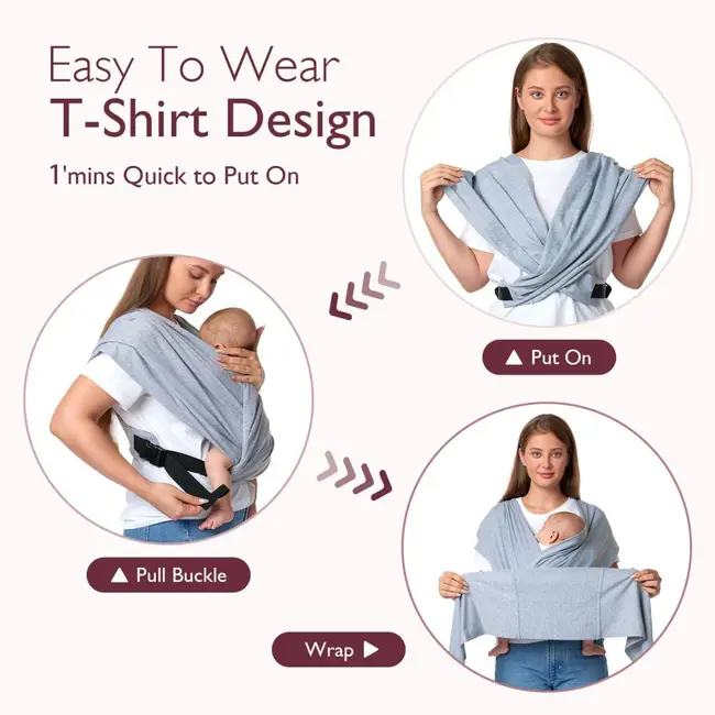 Sistem de purtare Momcozy tip wrap Grey
