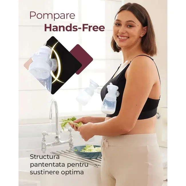 Sutien alaptare Momcozy pentru pompa de san Hands-free YN08 Black 2XL