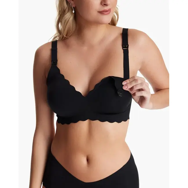 Sutien alaptare floral fara cusaturi cu sustinere Momcozy YN46 Black S