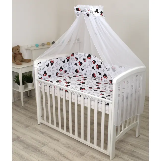 Baldachin Din Tul, Funda Din Bumbac, Imprimeu Lenjerie Miki, Amy 300x160 Cm, Suport De Prindere Inclus, 153h Cm Pjb83696+s