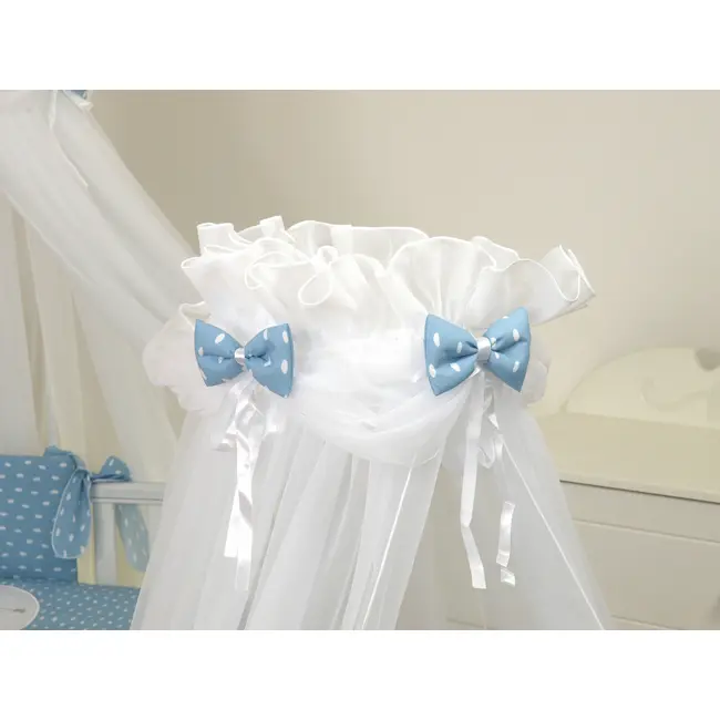 Baldachin Din Tul, Sky Bunny Blue + Suport Universal Din Metal Pentru Patut  Set Complet 600x160 Cm Pjb68684+s