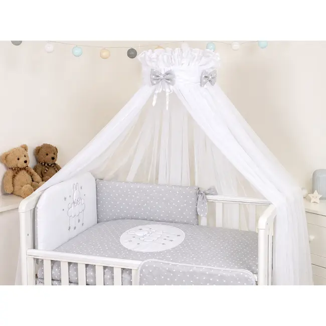 Baldachin Din Tul Pentru Patut, 600x160 Cm, Sky Bunny Gri  ,   Amy   Protectie, Confort Si Decor Elegant Pjb68775