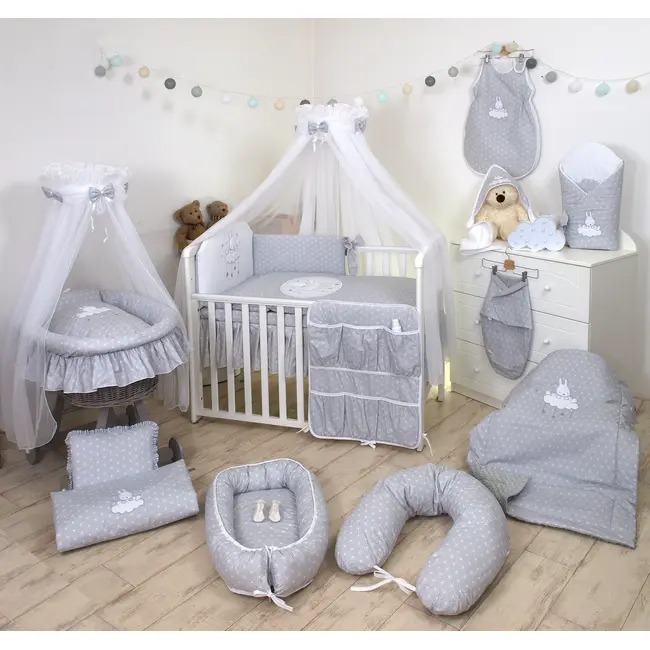 Baldachin Din Tul Pentru Patut, 600x160 Cm, Sky Bunny Gri  ,   Amy   Protectie, Confort Si Decor Elegant Pjb68775