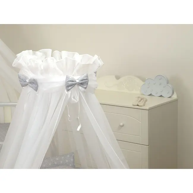 Baldachin Din Tul Pentru Patut, 600x160 Cm, Sky Bunny Gri  ,   Amy   Protectie, Confort Si Decor Elegant Pjb68775
