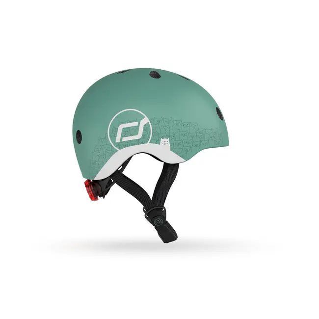 Casca De Protectie Pentru Copii, Sistem De Reglare Magnetic Cu Led, Cu Banda Reflectorizanta, Xxs-s, 45-51 Cm, 1 An+, Forest, Scoot  Ride Pjb96497