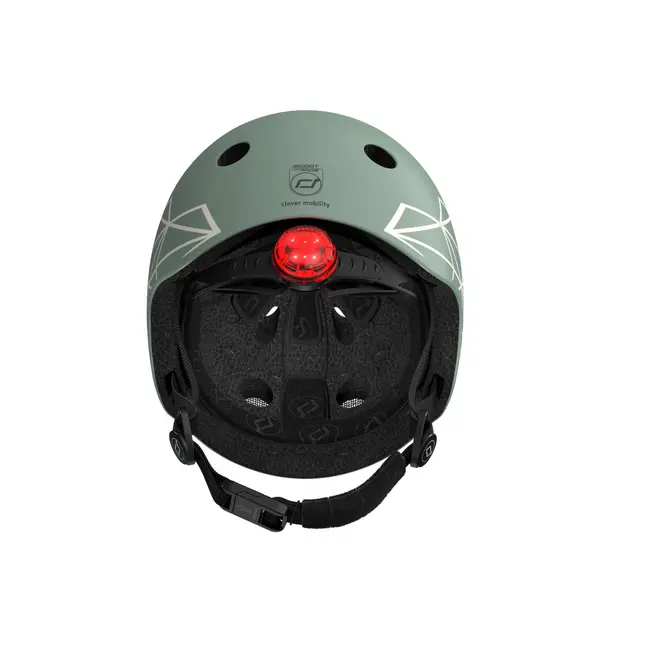 Casca De Protectie Pentru Copii, Sistem De Reglare Magnetic Cu Led, Xxs-s, 45-51 Cm, 1 An+, Green Lines, Scoot  Ride Pjb96562
