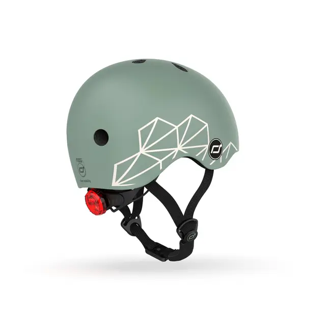Casca De Protectie Pentru Copii, Sistem De Reglare Magnetic Cu Led, Xxs-s, 45-51 Cm, 1 An+, Green Lines, Scoot  Ride Pjb96562
