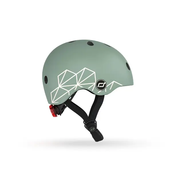Casca De Protectie Pentru Copii, Sistem De Reglare Magnetic Cu Led, Xxs-s, 45-51 Cm, 1 An+, Green Lines, Scoot  Ride Pjb96562