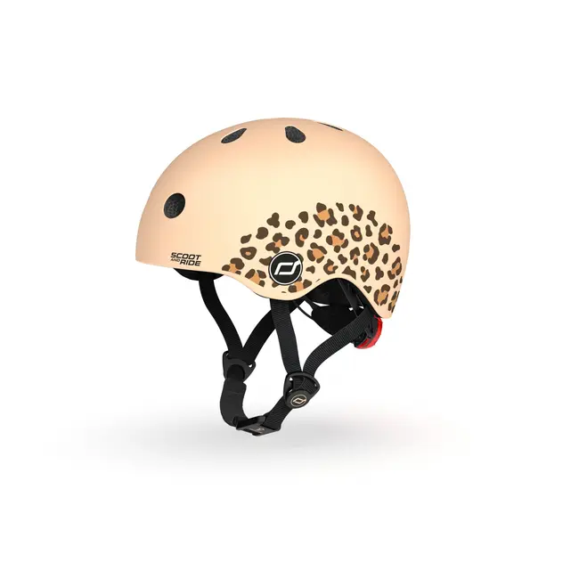 Casca De Protectie Pentru Copii, Sistem De Reglare Magnetic Cu Led, Xxs-s, 45-51 Cm, 1 An+, Leopard, Scoot  Ride Pjb96561