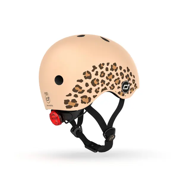 Casca De Protectie Pentru Copii, Sistem De Reglare Magnetic Cu Led, Xxs-s, 45-51 Cm, 1 An+, Leopard, Scoot  Ride Pjb96561
