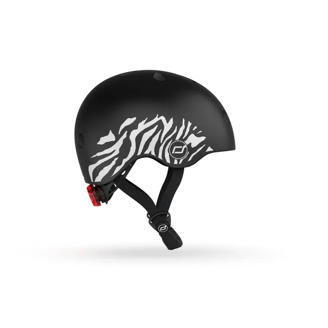 Casca De Protectie Pentru Copii, Sistem De Reglare Magnetic Cu Led, Xxs-s, 45-51 Cm, 1 An+, Zebra, Scoot  Ride Pjb96560