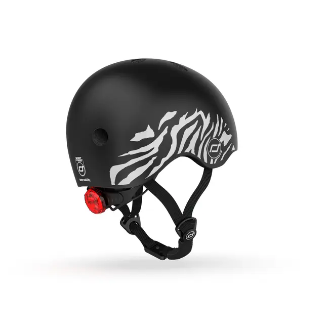 Casca De Protectie Pentru Copii, Sistem De Reglare Magnetic Cu Led, Xxs-s, 45-51 Cm, 1 An+, Zebra, Scoot  Ride Pjb96560