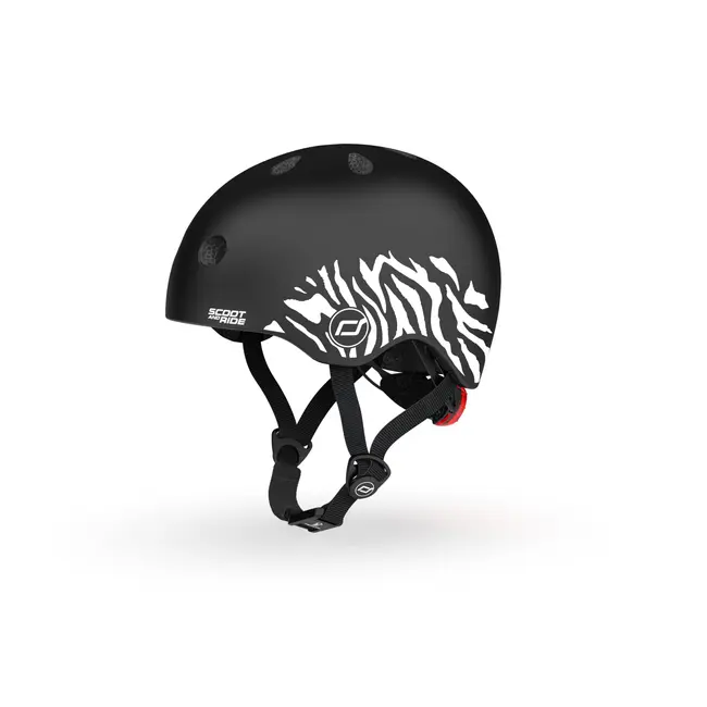 Casca De Protectie Pentru Copii, Sistem De Reglare Magnetic Cu Led, Xxs-s, 45-51 Cm, 1 An+, Zebra, Scoot  Ride Pjb96560