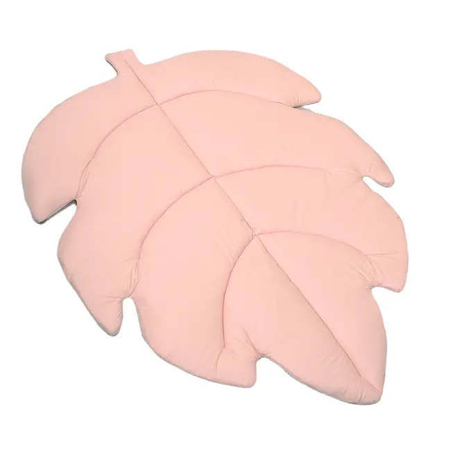 Covoras De Joaca Termic Frunza Pure Rose 150x105x5cm, Pliabil, Bumbac 100% Si Umplutura Antialergica Babysoft  , Protectie Impotriva Loviturilor Pjb83547