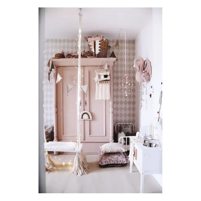 Leagan Copii Babysteps   Woodswing, Lemn, Spuma  Velvet Gri Premium, Design Scandinav, Pana La 100 Kg Pjbc577-3615