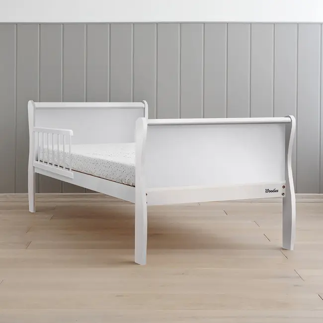 Pat Din Lemn Masiv Pentru Junior Noble Alb 160 A  80 Cm Pjbnoblealbjunior