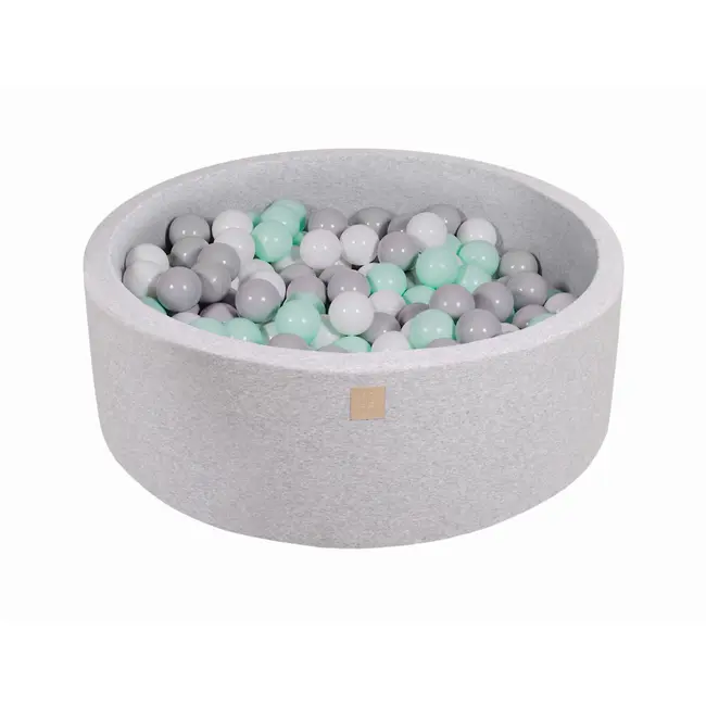 Piscina Uscata Cu 200 De Bile (alb, Gri, Mint) Meowbaby  , 90x30 Cm, Gri Deschis Pjbmeo036