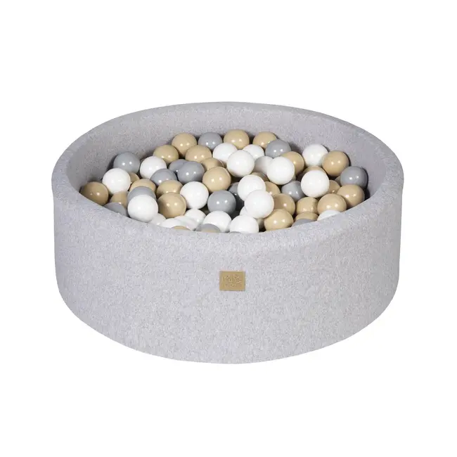 Piscina Uscata Cu 250 De Bile (alb, Gri, Bej) Meowbaby  , Safari, 90x30 Cm, Gri Deschis Pjbb001024