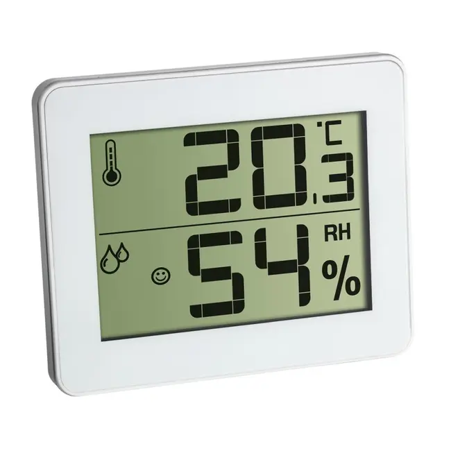 Termometru si Higrometru digital de camera extra-plat alb TFA 30.5027.02