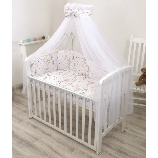 Baldachin Din Tul, Circ Roz + Suport Universal Din Metal Pentru Patut  Set Complet 300x155 Cm - Amy Pjb84773+s