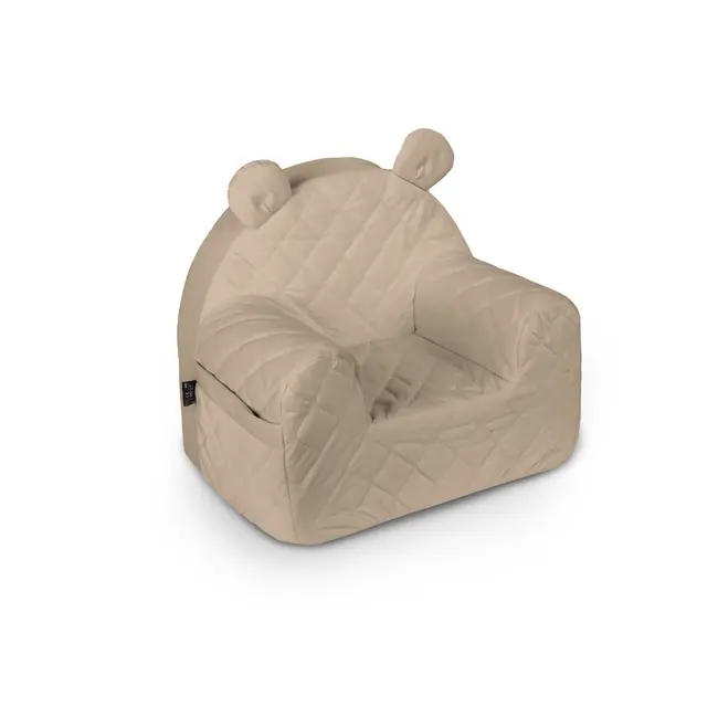 Fotoliu Pentru Copii Cu Spatar, Catifea Velvet Ursulet Teddy Beige Pjb48876