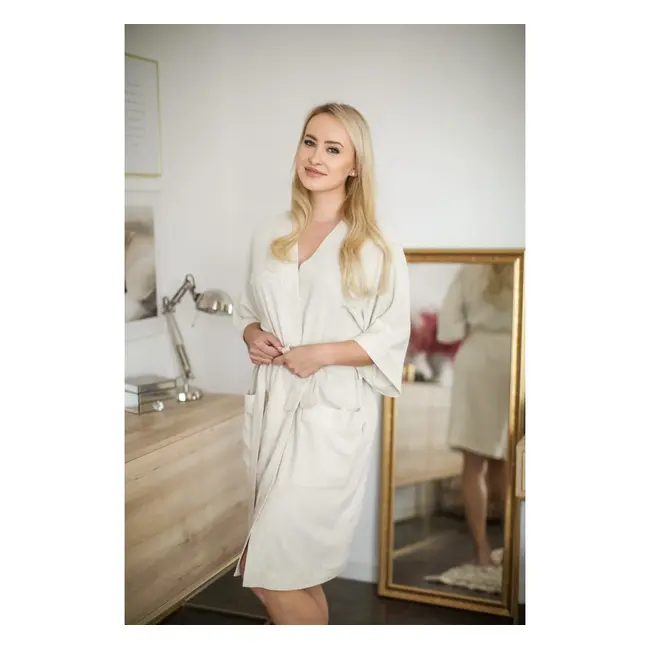 Halat   Kimono Pentru Gravide Si Mamici, Vascoza Si In, Marime Universala, Gri Puf Pjb487944