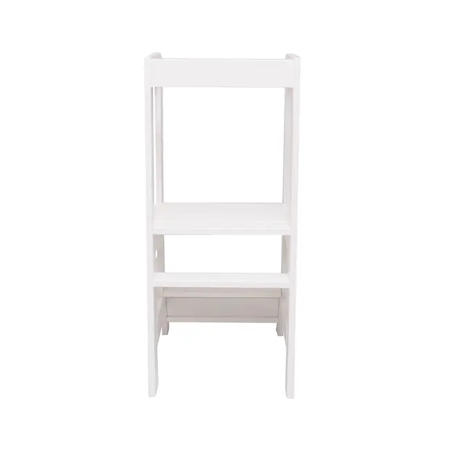 Inaltator Learning Tower Ajustabil, Ajutor De Bucatarie Meowbaby  , Lemn Alb Pjbkh01002wie
