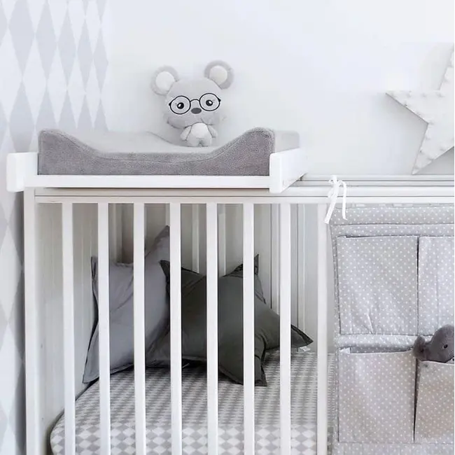 Masa De Infasat Din Lemn, Atasabila La Patut Bebe 120x60 Si 140x70 Cm, Alb, 86 X 51 X 7 Cm, Inclus Saltea Din Spuma, Husa Detasabila Bumbac, Woodies, 40 X 70 Cm Pjbctc_alb+311180