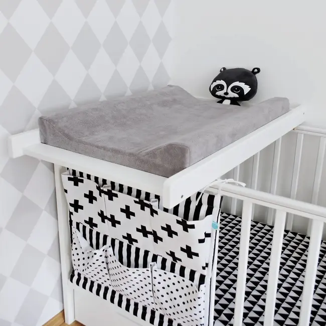 Masa De Infasat Din Lemn, Atasabila La Patut Bebe 120x60 Si 140x70 Cm, Alb, 86 X 51 X 7 Cm, Inclus Saltea Din Spuma, Husa Detasabila Bumbac, Woodies, 40 X 70 Cm Pjbctc_alb+311180