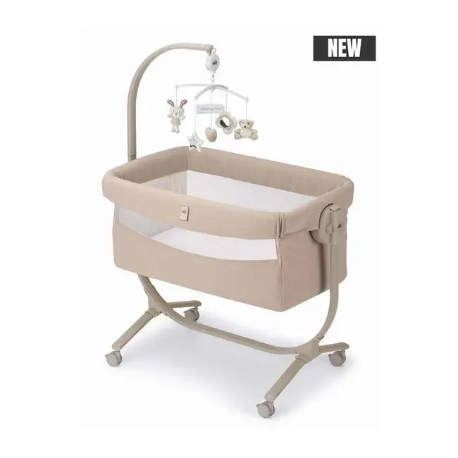 Patut Cu Leganare, Cullami, Co-sleeper 2 In 1, Cu Laterala Culisanta, Cu Setare Unghiulara, Cu Roti, Reglabil In 8 Pozitii Pe Inaltime, Bej Pjbart925-t167