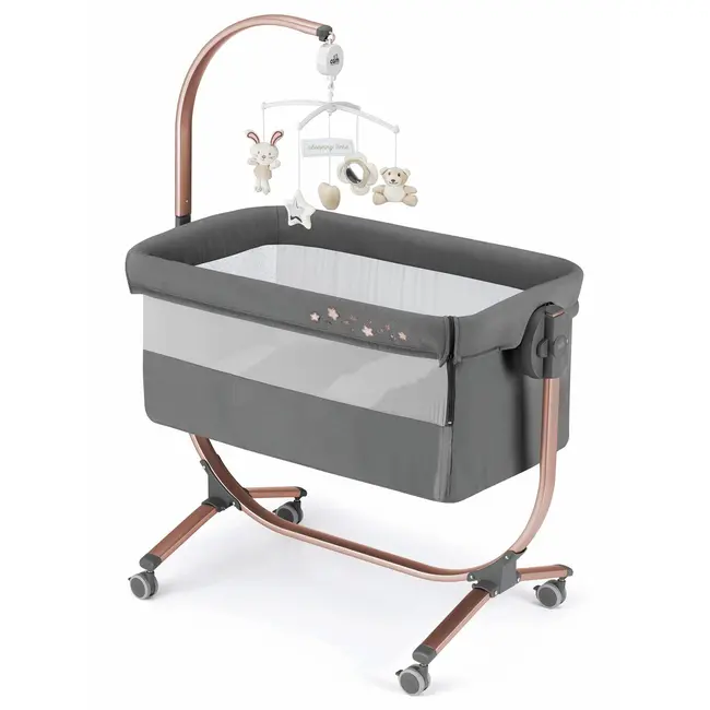 Patut Cu Leganare, Cullami, Co-sleeper 2 In 1, Cu Laterala Culisanta, Cu Setare Unghiulara, Cu Roti, Reglabil In 8 Pozitii Pe Inaltime, Gold Pjb49925182