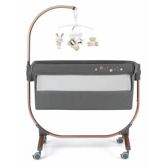 Patut Cu Leganare, Cullami, Co-sleeper 2 In 1, Cu Laterala Culisanta, Cu Setare Unghiulara, Cu Roti, Reglabil In 8 Pozitii Pe Inaltime, Gold Pjb49925182