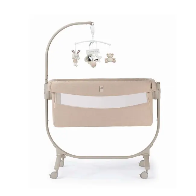 Patut Cu Leganare, Cullami, Co-sleeper 2 In 1, Cu Laterala Culisanta, Cu Setare Unghiulara, Cu Roti, Reglabil In 8 Pozitii Pe Inaltime, Gri Pjb49925168