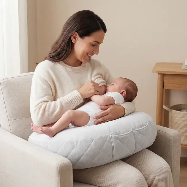 Perna Alaptare Babysteps  , Tip Rogal, Suport Ergonomic Mama  Bebelus, Velvet Premium, Gri Pjb481102