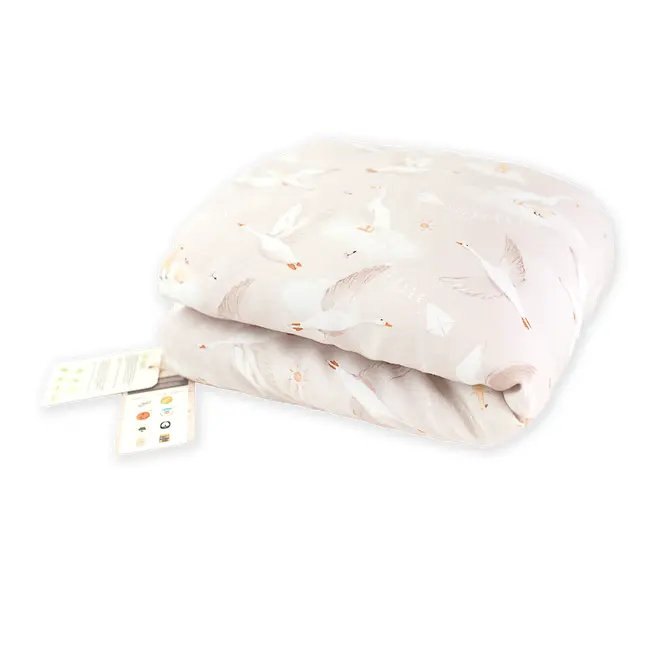 Pilota Pentru Copii Din Bumbac, Fata Dubla, Umplutura Hipoalergenica Babysoft, Gasca Bej, 140x100cm Pjb84564