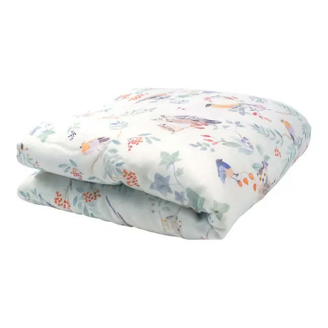 Pilota Pentru Copii Nature Bamboo By Amy Din Bambus Si Umplutura Hipoalergenica Babysoft, Pasari Mint, 70x65cm Pjb82778