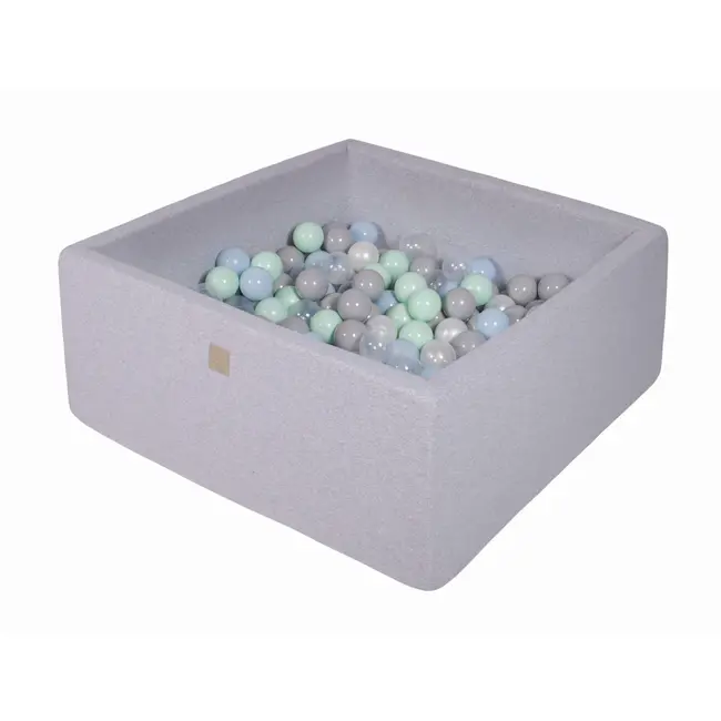 Piscina Uscata Cu 200 De Bile (alb Perlat, Gri, Transparent, Mint, Baby Blue) Meowbaby  , 90x90x40 Cm, Gri Pjbmek052