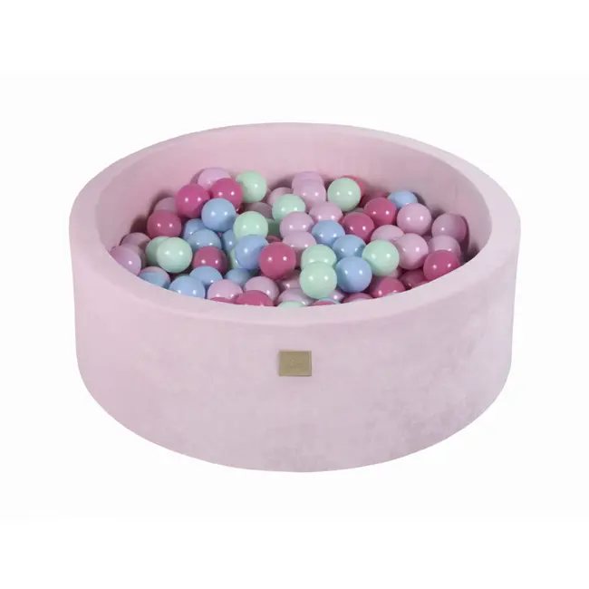 Piscina Uscata Cu 200 De Bile (mint, Baby Blue, Roz Deschis, Roz Pastel) Meowbaby  , 90x30 Cm, Catifea Pastel Pink Pjbveo128