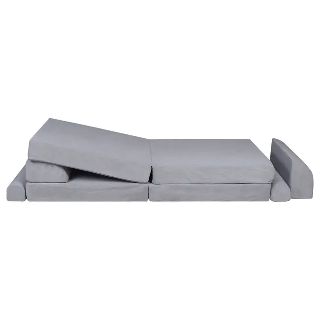 Playset Modular Canapea Premium Velur Reiat   Corduroy  Spuma ,   Gri Pjbsdps01ie