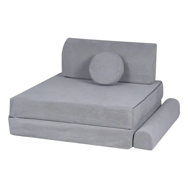Playset Modular Canapea Premium Velur Reiat   Corduroy  Spuma ,   Gri Pjbsdps01ie