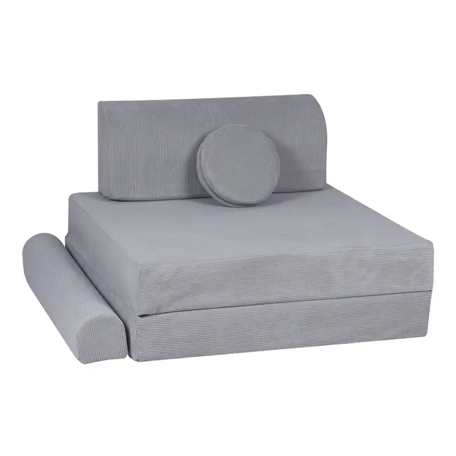 Playset Modular Canapea Premium Velur Reiat   Corduroy  Spuma ,   Gri Pjbsdps01ie