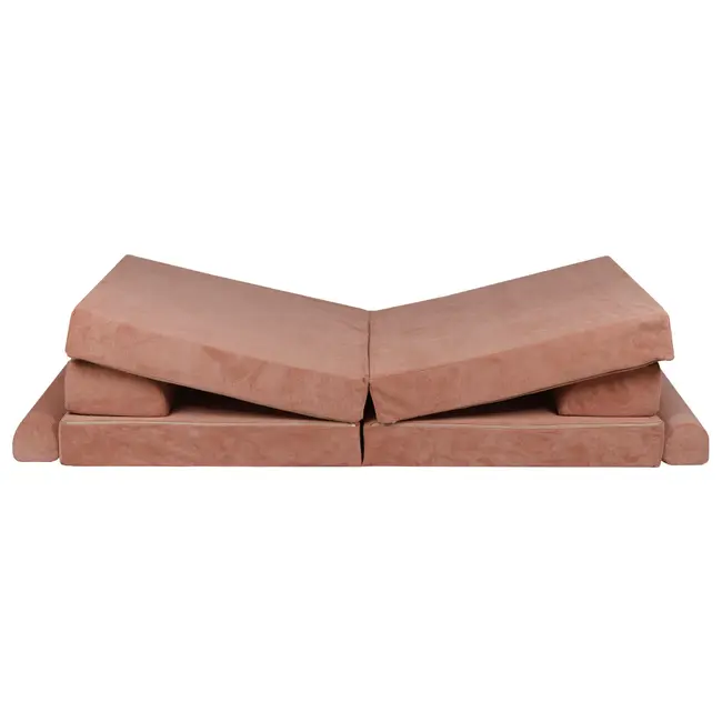 Playset Modular Canapea Premium Velur Reiat   Corduroy Spuma ,   Caramiziu Pjbsdps02ie