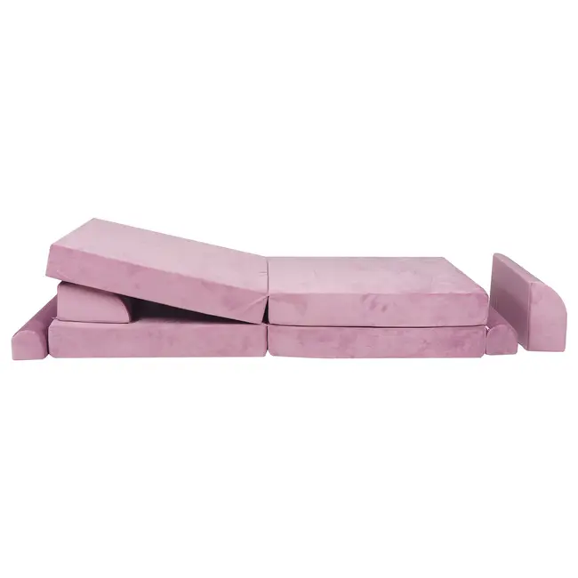Playset Modular Canapea Premium Velvet Spuma ,   Roz Pjbsdp02ie