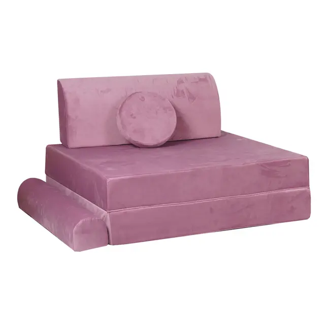 Playset Modular Canapea Premium Velvet Spuma ,   Roz Pjbsdp02ie