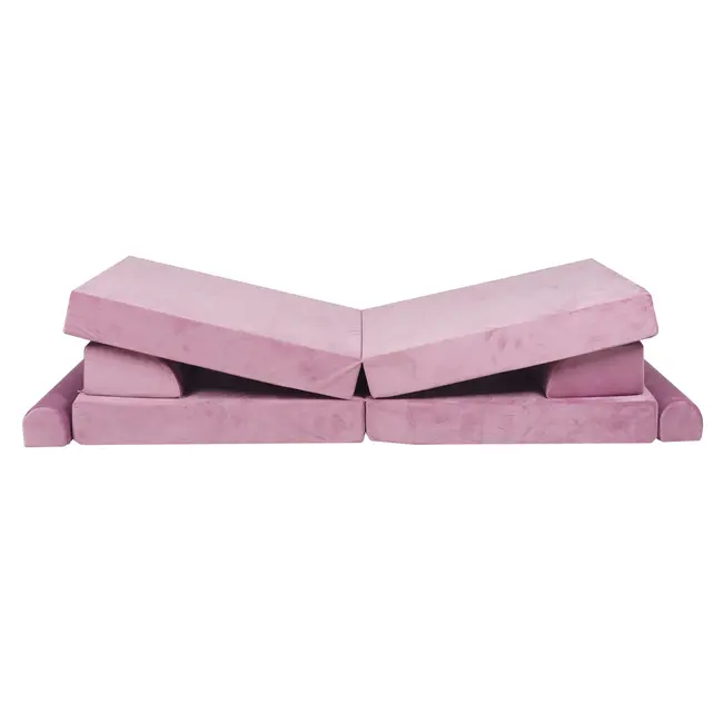 Playset Modular Canapea Premium Velvet Spuma ,   Roz Pjbsdp02ie