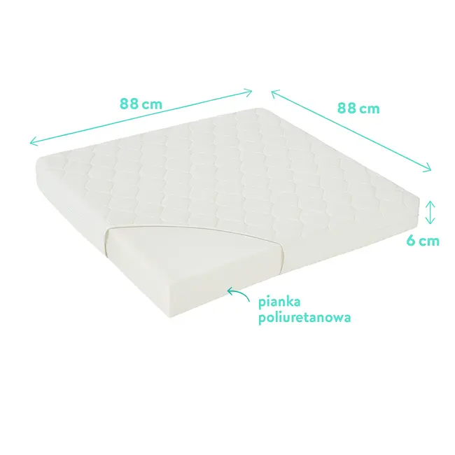 Saltea Pentru Tarc 88a 88a 6 Cm ,   Spuma Poliuretanica + Husa Detasabila Comfort Line, 2 In 1 Saltea  Covoras De Joaca Pjbbasic_mattress88cm