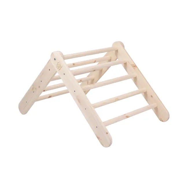 Scara Din Lemn Pentru Copii - Triunghi De Catarare Tip Pikler Montessori, Natural, Meowbaby Pjbwtd003